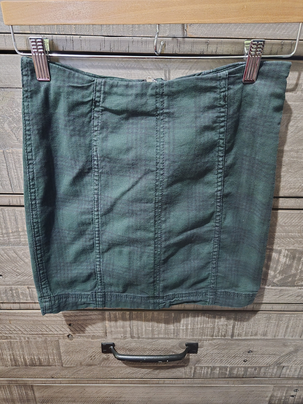 Free People Modern Femme Mini Skirt Green Blue Plaid Size 4